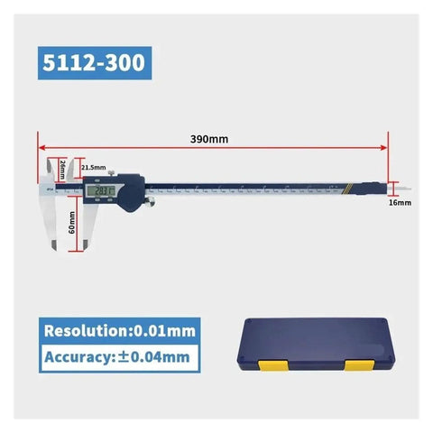 NHYWGMZG IP54 Vernier Digital Caliper Stainless Steel 150 mm(0-300mm) showing detailed measurements and display with case.