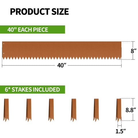Heavy Duty Steel Landscape Edging Kit With 40 Inch By 8 Inch Panels Hammer In Bendable Metal Garden Border Strips diagram