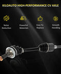 Beefy Front Left Right CV Axle Shaft Assembly for 2010-2012 Ford Fusion 2.5L and 2010-2011 Milan 2.5L Auto Transmission 66-2272