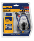 Speedline Pro Chalk Reel 100 Foot Hi Tensile Line With Easy Fill Lock Top in packaging, featuring 3:1 gear and sturdy reel