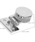 Heavy Duty Glass Door Hinges For 3 To 6mm Tempered Glass Concealed Zinc Alloy Finish Frameless Shower Door Hardware For Home And Commercial Use Durable Design With Smooth Operation And Corrosion Resistant Build, chrome hinge with 6.1cm base