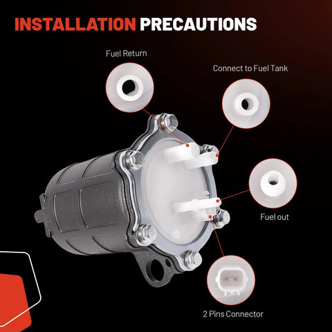 Honda ATV Fuel Pump Drop In Fit for Rancher 420 and Foreman 500 FourTrax from 2007 to 2014 TRX420 TRX500 TRX700XX Replacement 16700 HP5 602 Durable OEM Style High Performance Upgrade Beefed Up Reliability showing installation connections and components.