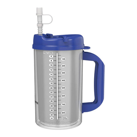 Hella Insulated 32 Oz Travel Tumbler For Cold Drinks With Leak Proof Snap Lid And Flex Straw, transparent with measurements.