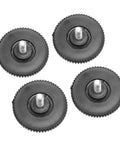 Four black heavy duty rubber round feet with screws. Non Slip Rubber Feet Floor Protectors For Tables And Furniture, Heavy Duty Durable Table Leg Caps With Secure Screw Install, Scratch Resistant Cushions To Shield Hardwood Floors From Scratches, Dents And Sliding.