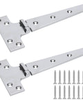 Heavy Duty 8 Inch T Hinges 2 Pack Stainless Steel Marine Grade Door Hinges 4 Inch Wide Rust Resistant Corrosion Proof Screws Included