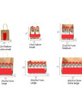 Brown Kraft Paper Bags With Handles Bulk 50 Pack showcasing different sizes including 42x31x13 cm, highlighting use with bottles.