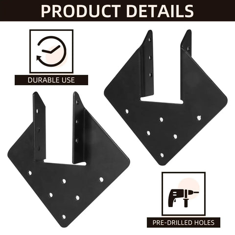 Straight Up Heavy Duty Hurricane Ties For 2x4 Rafters And Roof Trusses 12 Gauge Carbon Steel Joist Hangers With Screws Black Powder Coated Structural Framing Kit