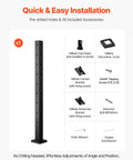 Corner Cable Railing Post With Ten L Shaped Holes Pre Drilled 36 By 2 By 2 Inches Stainless Steel Kit with accessories