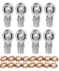 Tough As Nails Chromoly Heim Joints With Bung 1 Inch Bore 1-1/4-12 Threads Right And Left Hand Rod Ends Kit with jam nuts.