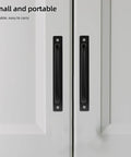 2 Pack Black Aluminum Barn Door Pull Handles with no fuss install sleek modern sliding door hardware comfortable grip 128mm hole spacing for kitchen bedroom or gate