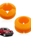 Two Pack Orange Transmission Shift Cable Bushing Repair Kit For Nissan Armada Pathfinder Xterra Titan Frontier QX56 QX80 Equator 2004 Through 2022 Auto Parts OE Replacement 134193 shown with vehicle