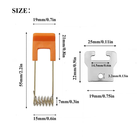 Set Of 10 Recessed Lighting Spring Clips For Ceiling Canister Lights And LED Strip Mounting, Durable Orange Mounting Clamps 55x16mm