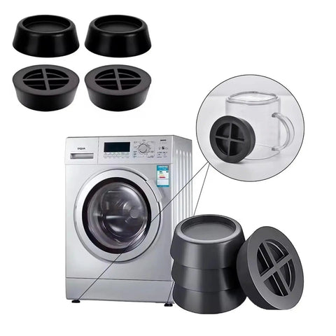 Anti Vibration Feet Pads For Washing Machines Refrigerators And Dryers No Slip Shock Absorber Floor Pads 4 Pack shown with washer