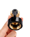 2 Pack Brass Hose Shut Off Valves Three Quarter Inch, Heavy Duty Water Stop For Garden Hoses, Sprayers And Nozzles, Easy Install, Leak Free, Durable, Fits All Standard Hoses, close-up