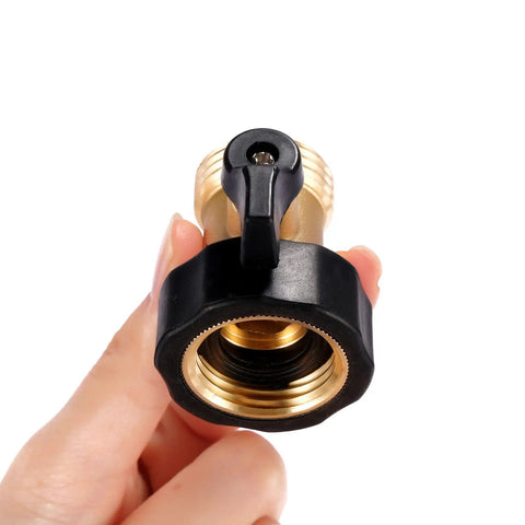 2 Pack Brass Hose Shut Off Valves Three Quarter Inch, Heavy Duty Water Stop For Garden Hoses, Sprayers And Nozzles, Easy Install, Leak Free, Durable, Fits All Standard Hoses, close-up