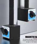Top Shelf Led Machine Work Light With Heavy Duty Magnetic Base And Flexible Gooseneck Arm Pumping Out Killer Shop Brightness At One Thousand Lumens Ready For Cnc Lathe Mill And Garage Floors, showing magnetic base and switch.
