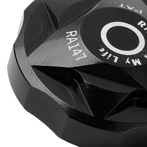 Close-up of black cap on Beefy Aluminum Front Fork Cover With Suspension Cap And Air Chamber Shield for bikes