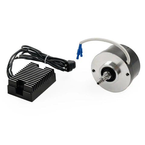 Reliable Heavy Duty Alternator Regulator Direct Swap Kit For Vintage Harley Sportster XL 1965 Through 1983 And FL 1941 Through 1969, includes alternator with wiring.