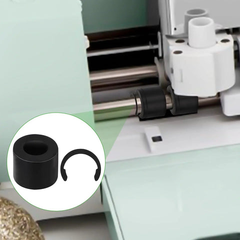 4 Pack Rubber Roller Replacements And Retaining Clip Rings For Cricut Maker Keep Rollers From Moving Easy Install Durable Rubber Rollers And Clip Rings For Smooth Crafting on machine shaft