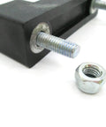 Close-up of Hinge Block Assembly For Backhoe And Heavy Machinery Models Part No 331/31247 Replacement Kit with bolt and nut, OEM quality