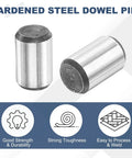 5 Pcs Carbon Steel Dowel Pins 5/16 Inch By 1/2 Inch Round Rods For Pegs And Shelves DIY Craft Shaft Model Car Gear Hardened Steel Pins Solid Bar Stock Go-To Mechanical Projects