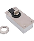 Beefy Hidden Door Hinges With 360 Degree Pivot For Secret Doors; shown silver with mounting hardware