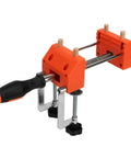 Durable Home Vise Table Work Bench Clamp With Stainless Steel Body And Non Slip Abs Jaws For Easy Woodworking Clamping Projects Plus Quick Clip Installation, orange ergonomic handle.