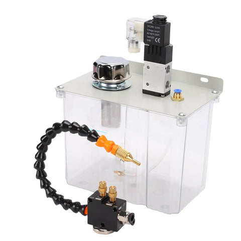 Rock Solid Heavy Duty Machine Tool Coolant Sprayer System Featuring Flexible Metal Hose 3 Liter Reservoir Magnet Base Solenoid Valve For Cnc Milling Rigs 3 liter tank with solenoid valve and flexible hose.