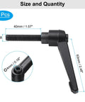 4Pcs Top Shelf Clamp Lever Adjustable Handle Set With M8 Male And Female Threads Quick Release Design Matte Black Finish Shop Ready Rig For Lathe And Machine Tools, 2 pieces, 40mm and 63mm sizes.