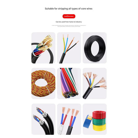 Collection of various core wires including different colors and types, suitable for Heavy Duty Automatic Wire Stripper Tool For Electrician And Home DIY Projects Lightweight Portable Cable Cutter With Drill Attachment Efficient Stripping Machine For House Wiring Tasks Easy Grip Handle Design.