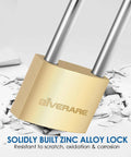 Two Pack Keyed Padlocks With Keys, Extra Long 2-3/8 Inch Shackle, Solid Brass Copper Body, Waterproof Outdoor Lock For Warehouse, Toolbox, Hasp, Gym, Locker, Sheds, Built Tough And Weatherproof on broken surface