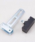Automatic Sliding Gate Magnetic Limit Switch With Precision Locator Magnet, metal bracket and sensor on white background