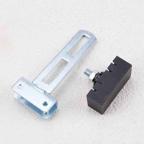 Automatic Sliding Gate Magnetic Limit Switch With Precision Locator Magnet, metal bracket and sensor on white background