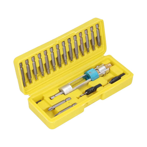 20 Piece Multi Use Fastener Tool Kit Set With Anti Rust Metal Bits In Portable Plastic Case For Home DIY Projects