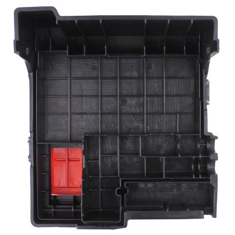 Hella Rugged Under Hood Fuse Block Upper Cover Replacement For Chevy Silverado Sierra Tahoe Suburban Gmc Cadillac Hummer Ev Truck Suv Socket Protector Plate, black plastic with red insert.