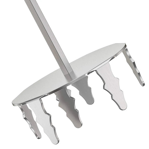 Hella Sharp Stainless Steel Meat Fork Pork Puller Tool With Upgraded Ultra Tough Tines for shredding meat, view of sharp tines.