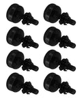 Eight Pieces Black Threaded Adjustable Furniture Leveling Feet With Floor Safe Pads Heavy Duty Screw In Support Legs