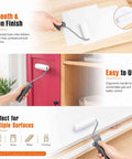 Super Smooth 60 Pack 4 Inch Microfiber Paint Roller Covers With 1/3 Inch Nap For Cabinets Walls And Doors Lint Free Mini Roller Refills in use