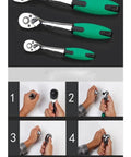 Must Have Car Repair Tools Kit Quarter Inch Drive Socket Wrench Ratchet Set 150 Piece for Auto DIY Maintenance