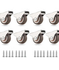 1 Inch Fixed Caster Wheels Silent Tpr Rubber Rollers Non Swivel Plate Casters For Furniture And Cabinets Glides Smooth As Silk Straight Shooter Roller Motion Quiet Indoor Use 8 Piece Set with screws.