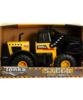 Classic Steel Front End Loader Toy For Kids 3 And Up With Movable Front Loader, durable steel construction, boxed view.