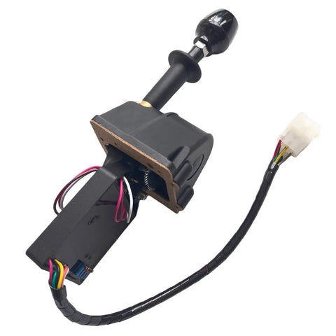 Top Shelf JLG Boom Lift Drive Joystick Controller Replacement Part 1600141 with wiring for easy installation and robust handle.
