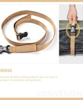 Heavy Duty Luggage Straps Set 2 Pack With Quick Release Buckles, Adjustable Cargo Straps securing suitcase, shown in use.