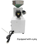 Heavy Duty Single Screw Filament Extruder For 3D Printer Roll Out Dope PEEK ABS PLA Plastic Wire With Turbo Heat Press System front view with motor and plug.