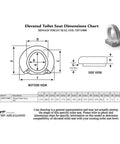 Dimension chart for Hinged Elevated Toilet Seat White With Three Inch Lift Adds About Three To Four Inches Of Height For Easier Sit And Stand No Fuss Easy To Clean Hinges And Supports Up To 350 Pounds.