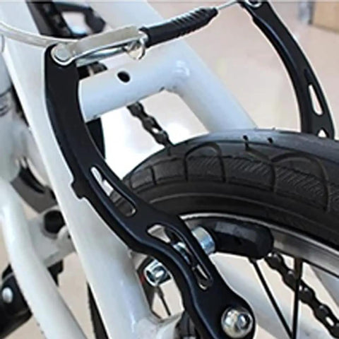 Close-up of V brake from 6 Piece Bicycle Brake Accessories Kit With 2 Aluminum Alloy Brake Levers 2.2 cm Diameter, shown on bike