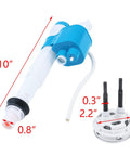 Toilet Dual Flush Valve Kit With Fill Valve And Push Button 2.5 Inch Drain Outlet, includes fill and push components.