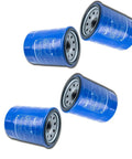 Four blue oil filters for Honda Acura, part of Oil Filter And Drain Plug Gasket Kit For Honda And Acura Vehicles, 4Pcs Set.