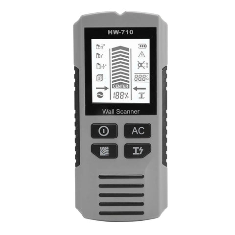 YDuupxe Wall Scanner Wood Metal Ac Wire Detection 3 Modes Lcd with display showing scanning modes and battery level.