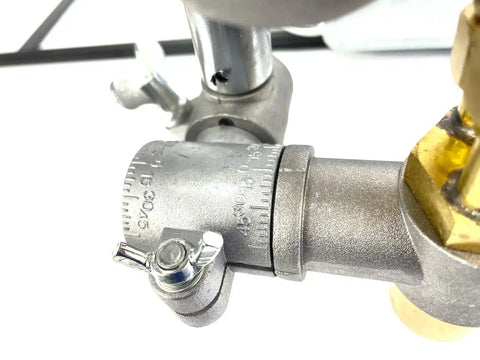 Close-up of valve assembly on CG 30 Straight Line 12ft Track Torch Kit For Metal Cutting And Beveling, 120V Motorized System